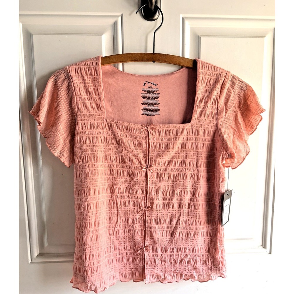 art class Girls Textured Pink Short Sleeve Shirt - Girls Size XL (14)